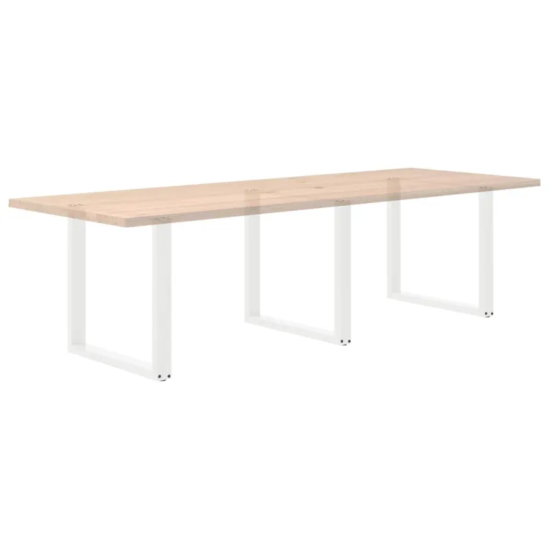 Valgomojo stalo kojelės, 3 vnt., baltos, 90x(72-73) cm, plienas, U formos