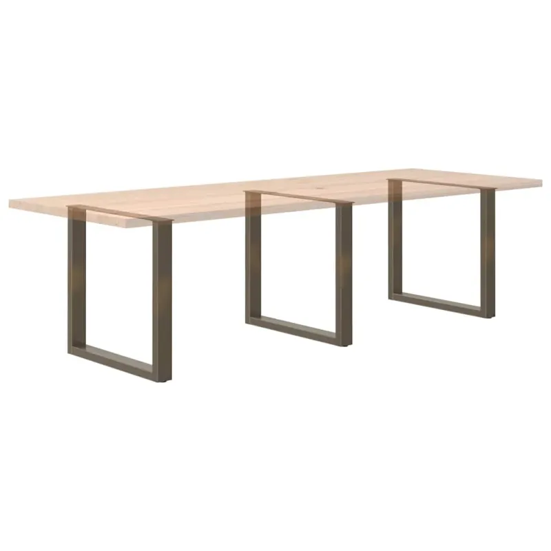 Valgomojo stalo kojelės, U formos, 3 vnt., natūralus plienas, 90x(72-73) cm, plienas