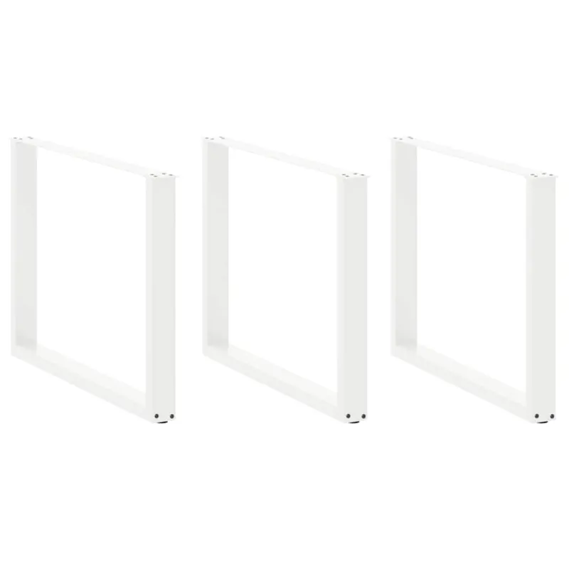 Valgomojo stalo kojelės, 3 vnt., baltos, 100x(72-73) cm, plienas, U formos