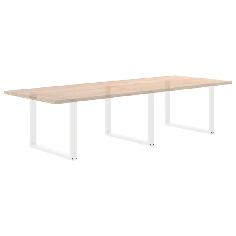 Valgomojo stalo kojelės, 3 vnt., baltos, 100x(72-73) cm, plienas, U formos