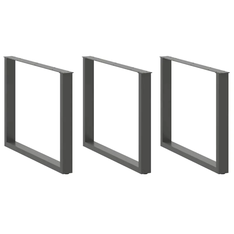 Valgomojo stalo kojos, U formos, 3 vnt., antracito spalvos, 100x(72-73) cm, plienas