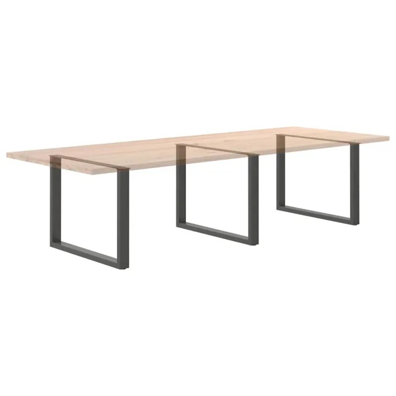 Valgomojo stalo kojos, U formos, 3 vnt., antracito spalvos, 100x(72-73) cm, plienas
