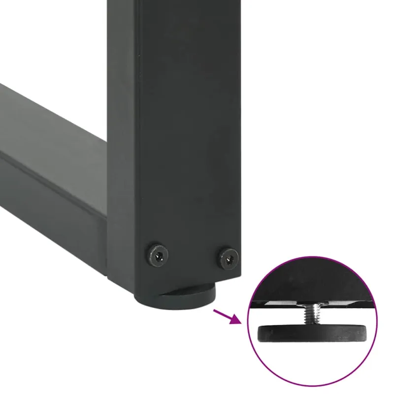 Valgomojo stalo kojos, U formos, 3 vnt., antracito spalvos, 100x(72-73) cm, plienas