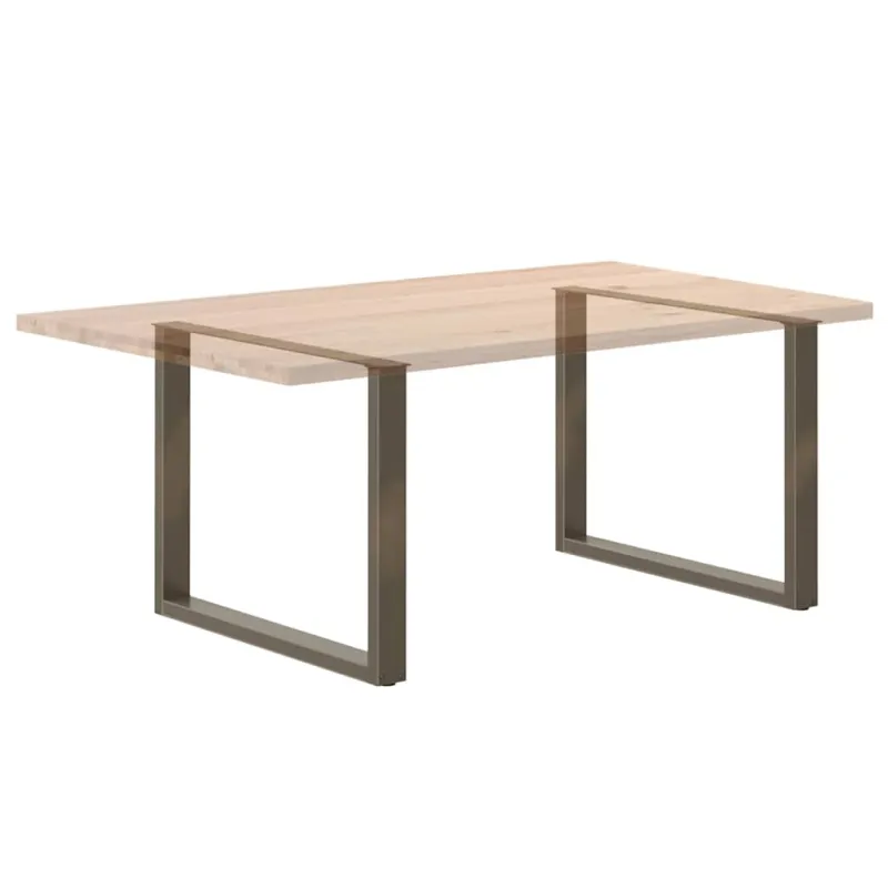 Valgomojo stalo kojelės, U formos, 3 vnt., natūralus plienas, 100 x (72-73) cm, plienas