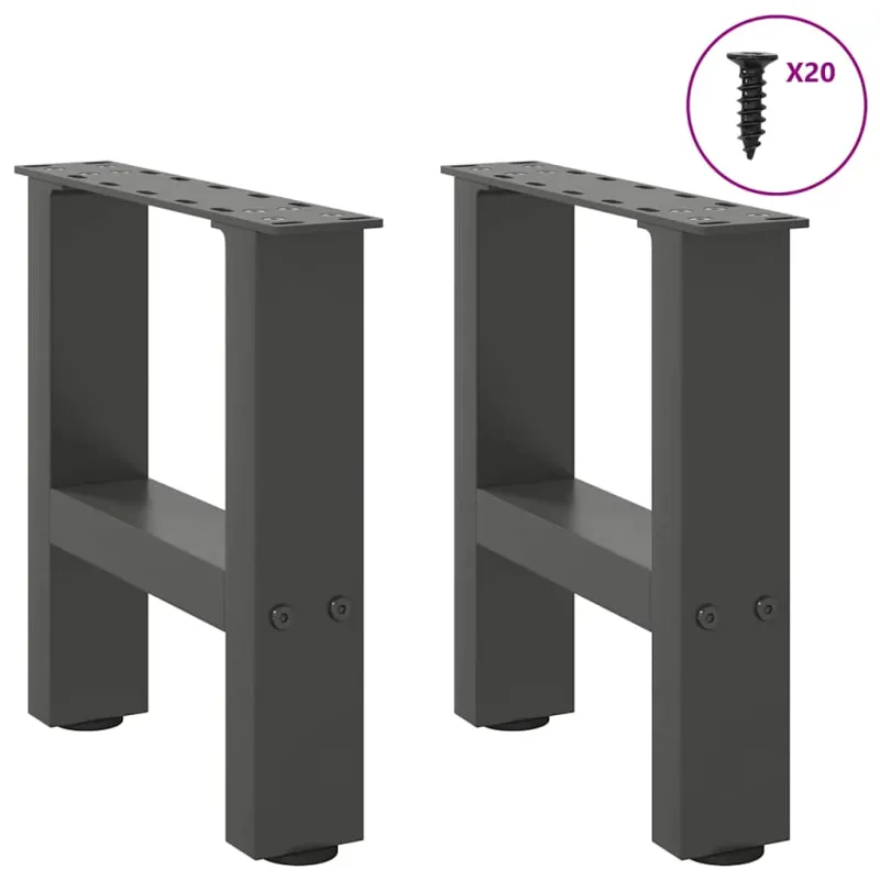 Kavos staliuko kojos, antracito spalvos, 2 vnt., 40x(30-31) cm, plienas
