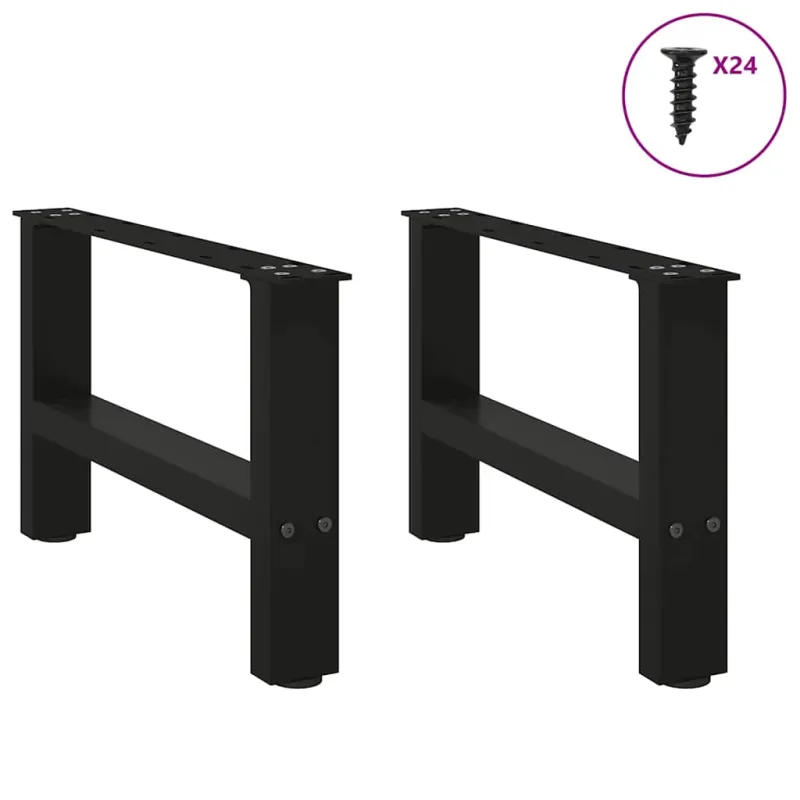Kavos staliuko kojelės, juodos, 2 vnt., 50x(30-31) cm, plienas