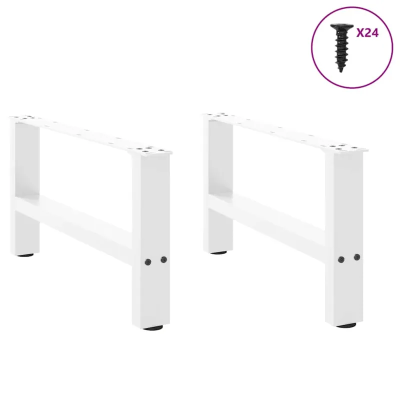 Kavos staliuko kojelės, baltos, 2 vnt., 60x(30-31) cm, plienas