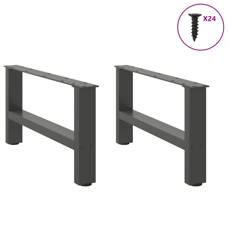 Kavos staliuko kojos, antracito spalvos, 2 vnt., 60x(30-31) cm, plienas