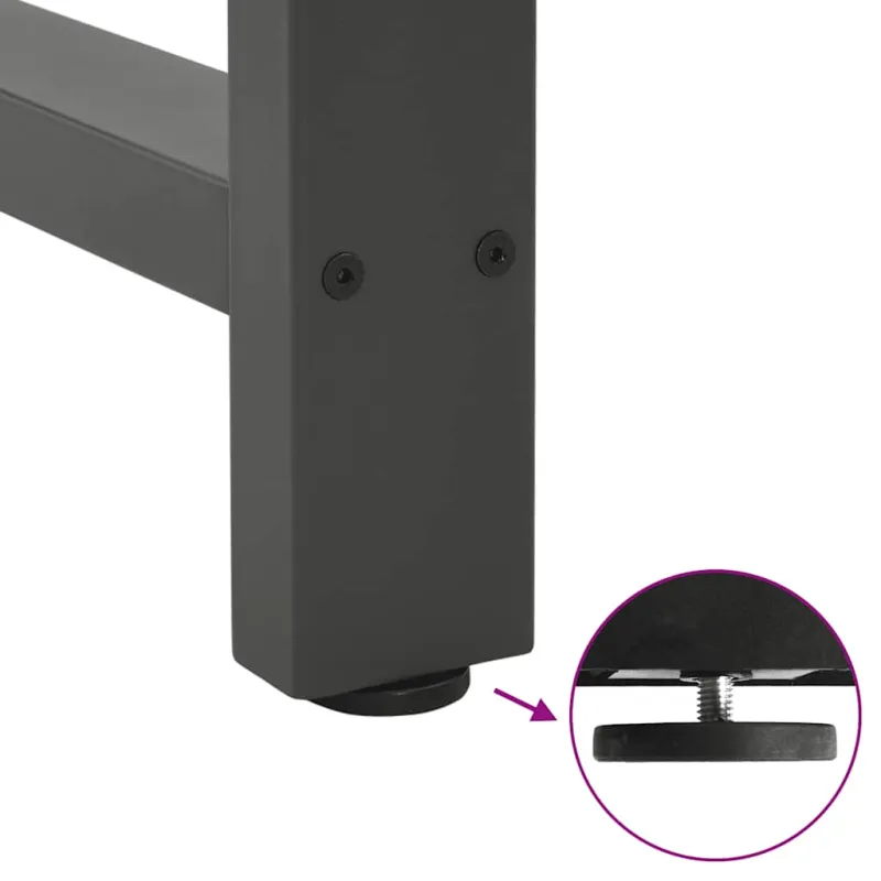 Kavos staliuko kojos, antracito spalvos, 2 vnt., 60x(30-31) cm, plienas