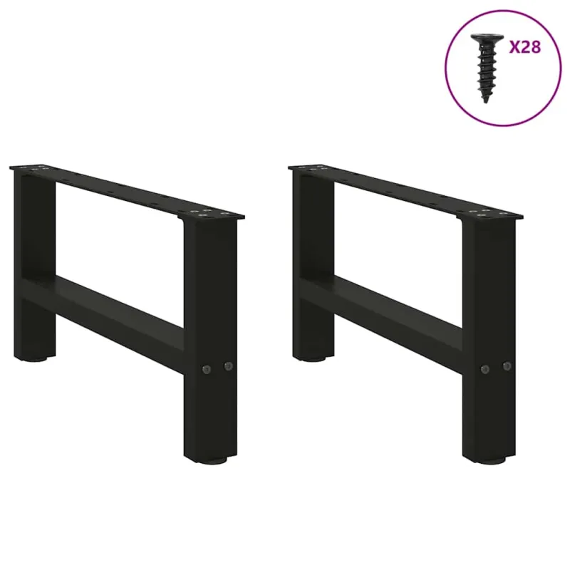 Kavos staliuko kojelės, juodos, 2 vnt., 70x(30-31) cm, plienas