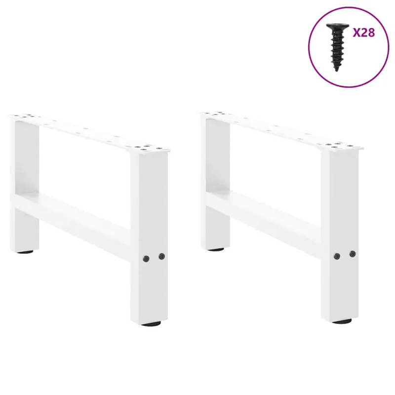 Kavos staliuko kojelės, baltos, 2 vnt., 70x(30-31) cm, plienas