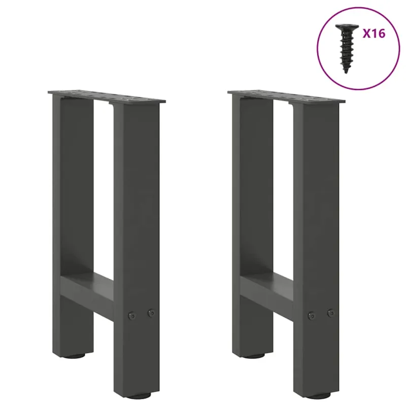 Kavos staliuko kojos, antracito spalvos, 2 vnt., 28x(42-43) cm, plienas