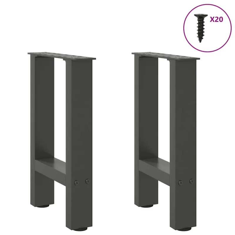 Kavos staliuko kojos, antracito spalvos, 2 vnt., 38x(42-43) cm, plienas