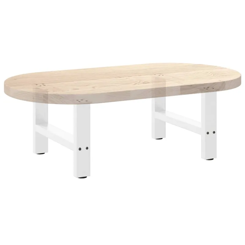 Kavos staliuko kojelės, baltos, 2 vnt., 50x(42-43) cm, plienas