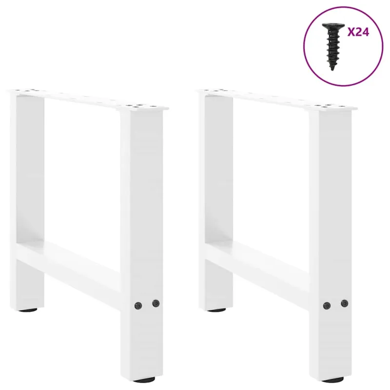 Kavos staliuko kojelės, baltos, 2 vnt., 60x(42-43) cm, plienas