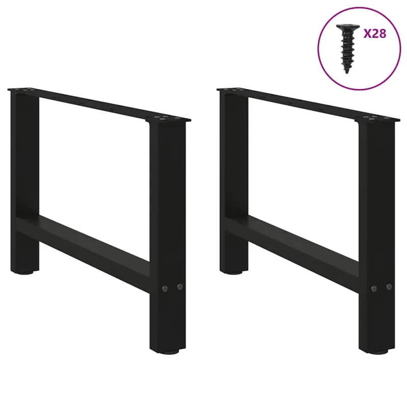 Kavos staliuko kojelės, juodos, 2 vnt., 70x(42-43) cm, plienas