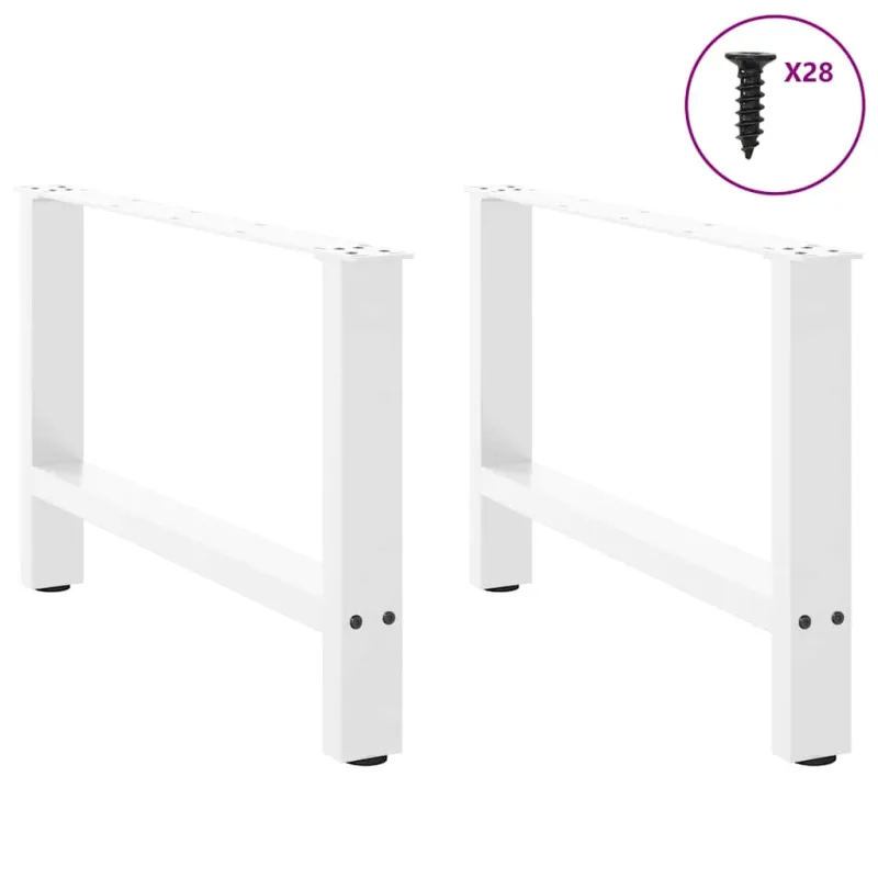 Kavos staliuko kojelės, baltos, 2 vnt., 70x(42-43) cm, plienas