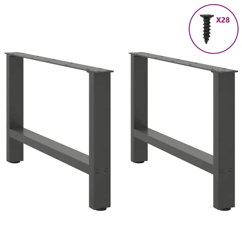 Kavos staliuko kojos, antracito spalvos, 2 vnt., 70x(42-43) cm, plienas