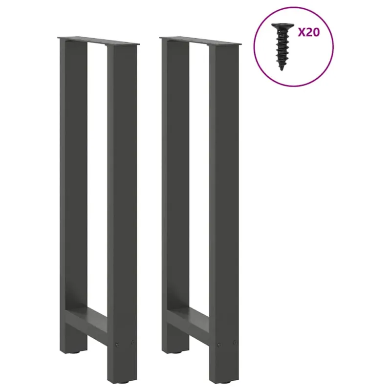 Baro stalo kojos, antracito spalvos, 2 vnt., 40x(100-101) cm, plienas