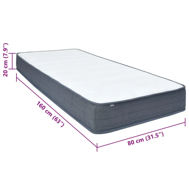 Box Spring Čiužinys, 160x80x20cm, vidutinio minkštumo, audinys