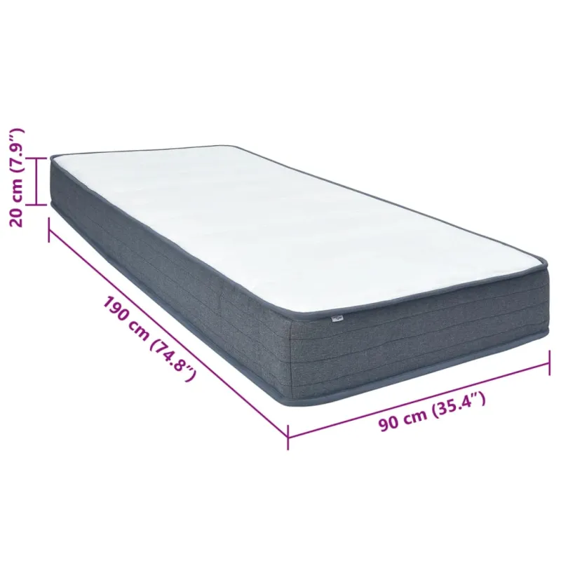Box Spring Čiužinys, 190x90x20cm, vidutinio minkštumo, audinys