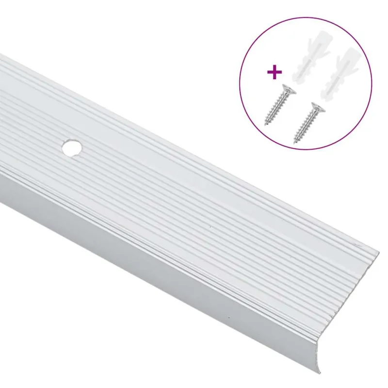 Laiptų profiliai 10 pcs Sidabro 67 x 3 x 2 cm Aliuminis