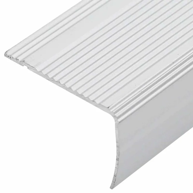 Laiptų profiliai 10 pcs Sidabro 67 x 3 x 2 cm Aliuminis