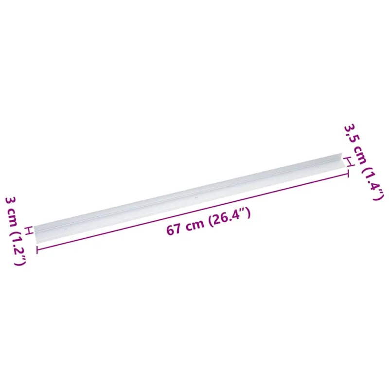 Laiptų profiliai 30 pcs Sidabro 67 x 3.5 x 3 cm Aliuminis