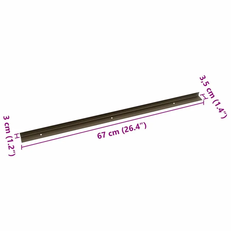 Laiptų profiliai 30 pcs Ruda 67 x 3.5 x 3 cm Aliuminis