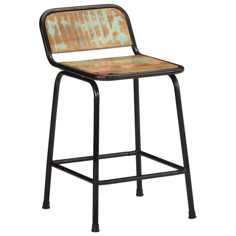Baro taburetės, 2vnt., 46x35,5x70 cm, perdirbtos medienos