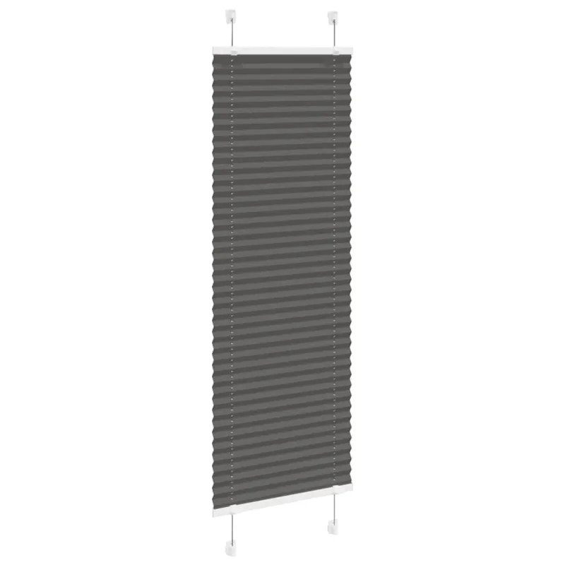 Plisuota žaliuze juoda 45x150 cm audinio plotis 44,4 cm