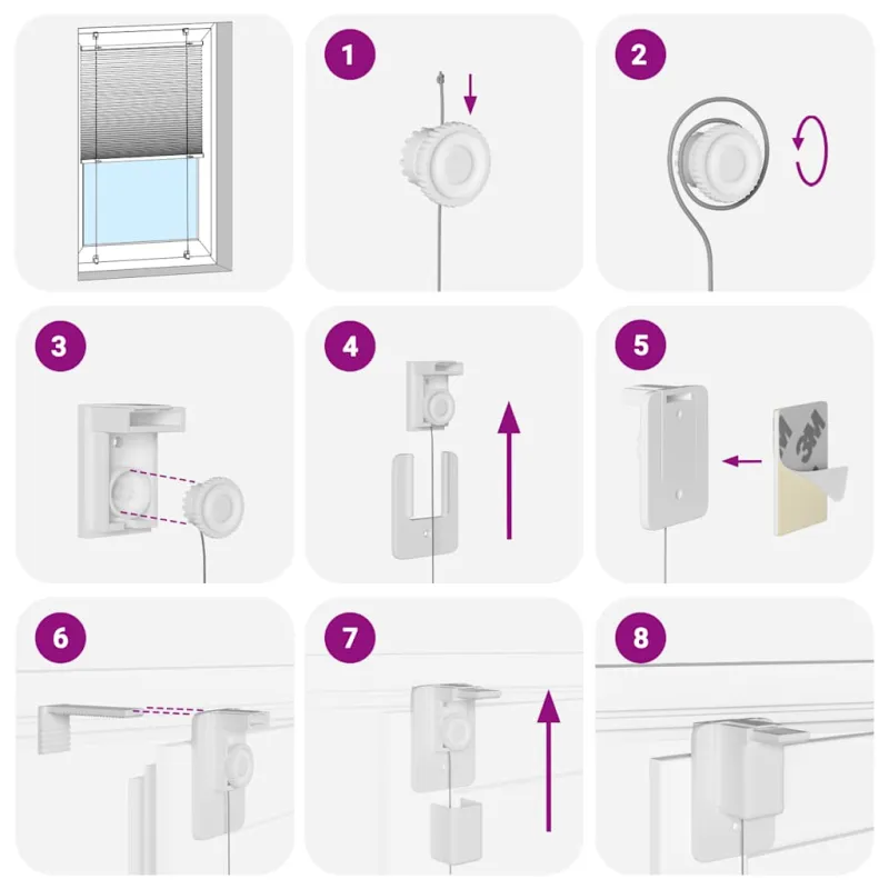 plisuota žaliuze balta 50x150 cm audinio plotis 49,4 cm