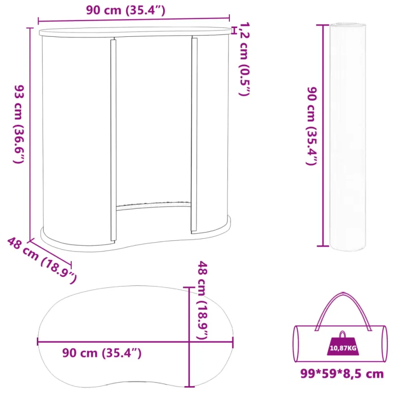 Prekybos parodų staliukas, 90x48x93cm, sulankstomas, mediena