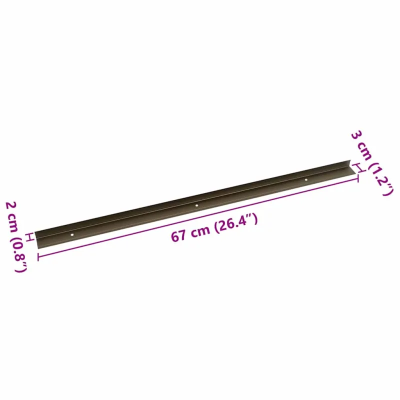Laiptų profiliai 10 pcs Ruda 67 x 3 x 2 cm Aliuminis