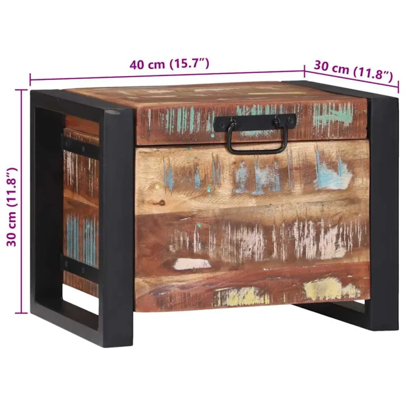 Saugojimo dėžės 40 x 30 x 30 cm Perdirbtos medienos masyvas
