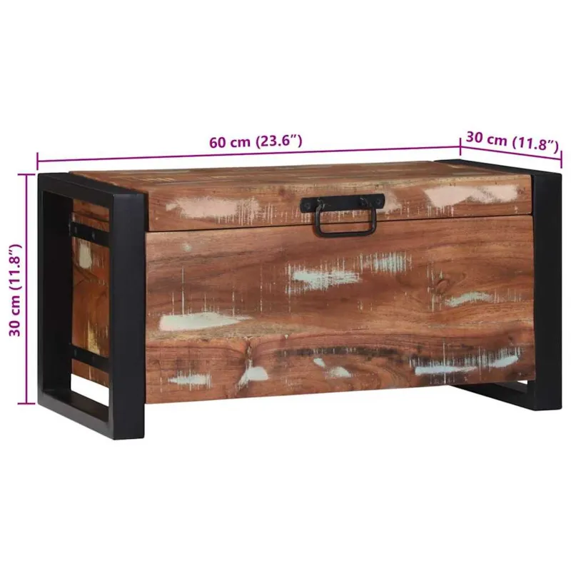 Saugojimo dėžės 60 x 30 x 30 cm Perdirbtos medienos masyvas