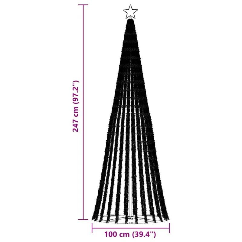 LED Kalėdų eglutė 475 LED Šiltai balta 247 cm