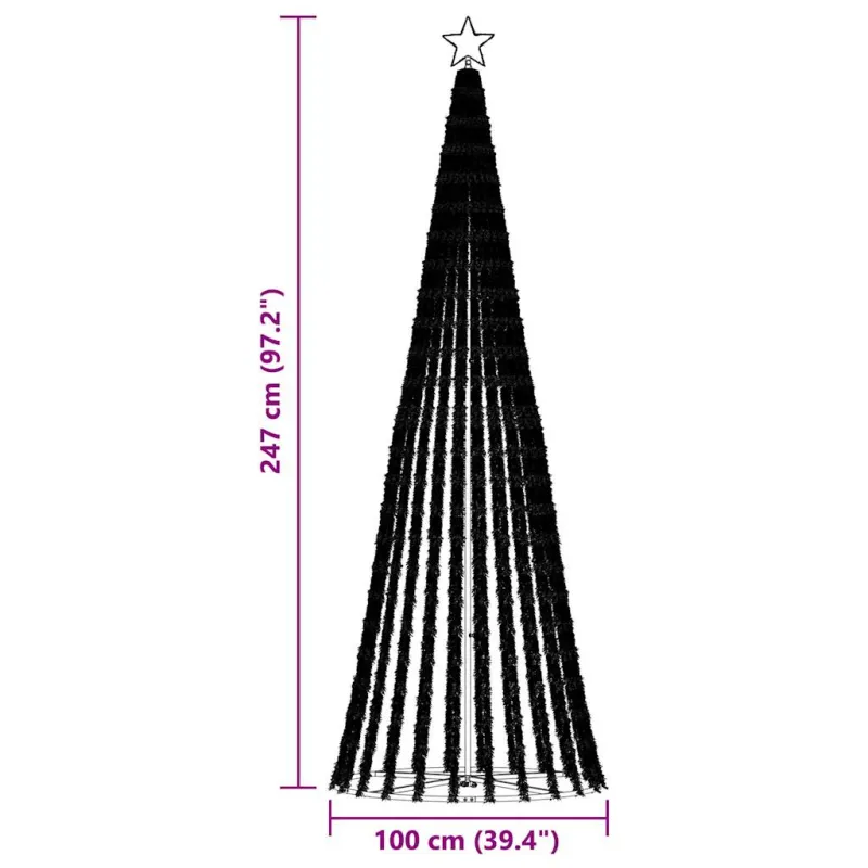 LED Kalėdų eglutė 475 LED Šalta Balta 247 cm
