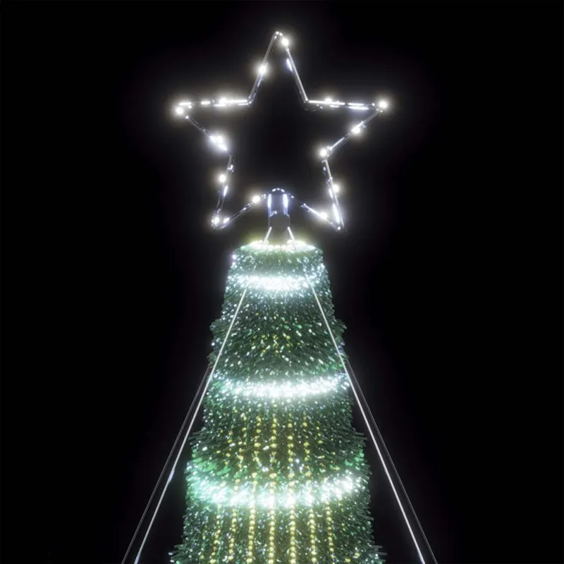 LED Kalėdų eglutė 1028 LEDs Šalta Balta 403 cm