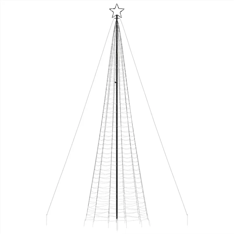 LED Kalėdų eglutė su smaigaliais 1534 LED Šiltai balta 500 cm