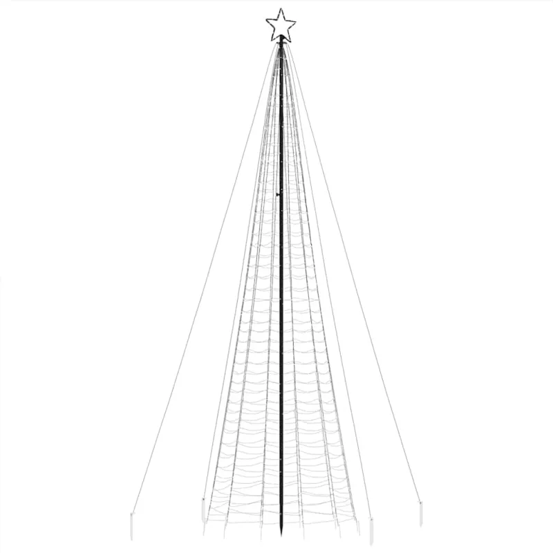 LED Kalėdų eglutė su smaigaliais 1534 LED Šiltai balta 500 cm