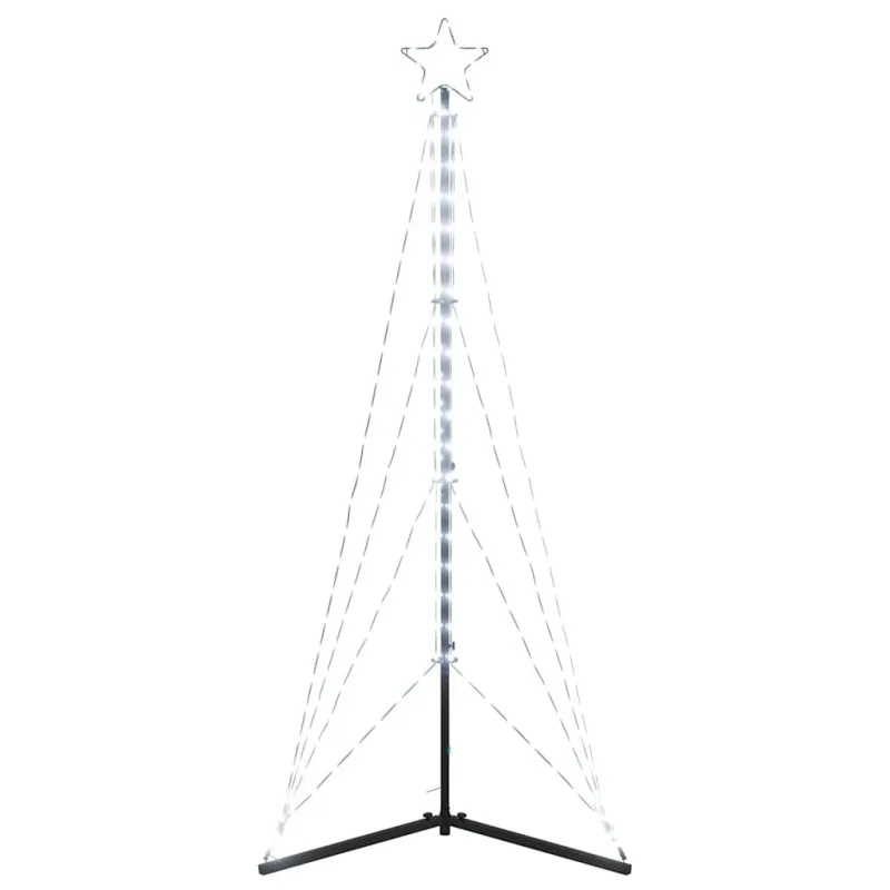 LED Kalėdų eglutė 363 LEDs Šalta Balta 182 cm
