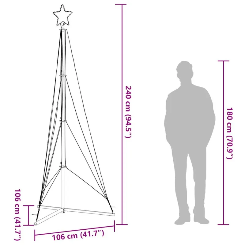 LED Kalėdų eglutė 483 LED Šiltai Balta 240 cm