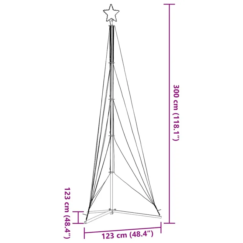 LED Kalėdų eglutė 525 LED Šalta Balta 302 cm