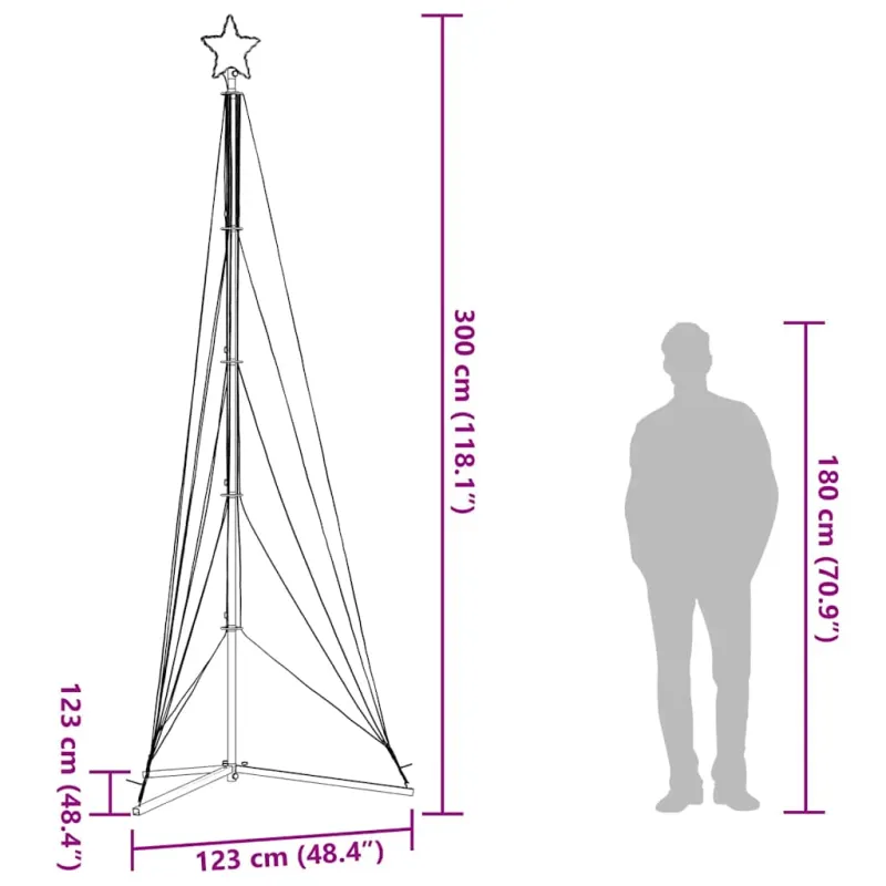 LED Kalėdų eglutė 525 LED Šalta Balta 302 cm