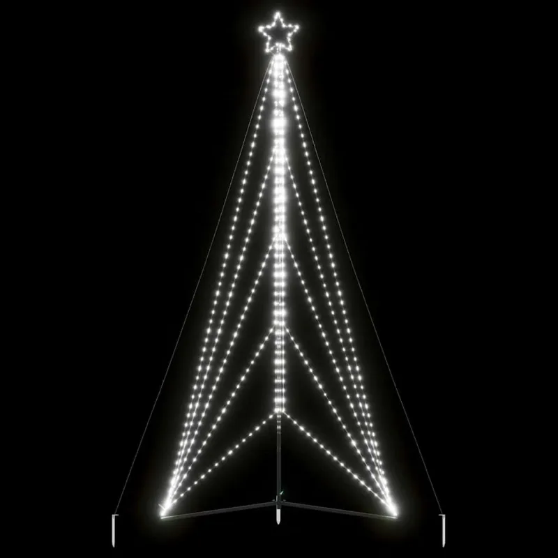 LED Kalėdų eglutė 615 LED šaltai balta 404,5 cm