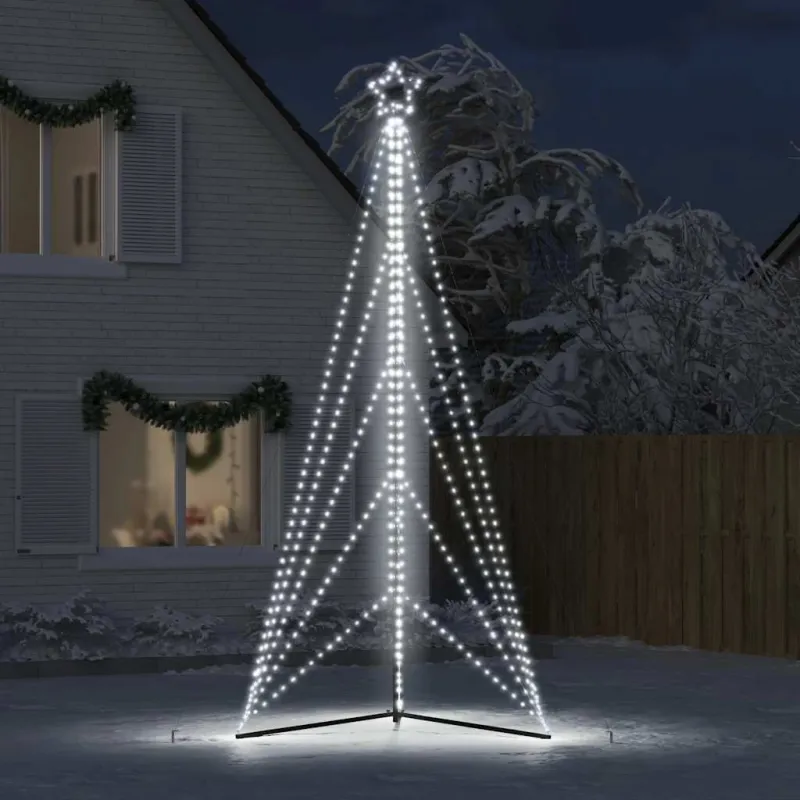 LED Kalėdų eglutė 615 LED šaltai balta 404,5 cm