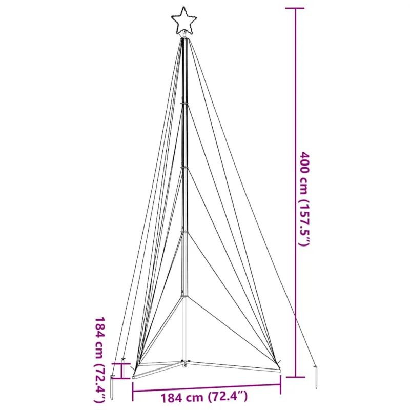 LED Kalėdų eglutė 615 LED Spalvingi 404,5 cm