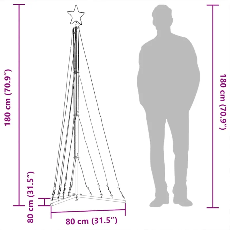 LED Kalėdų eglutė 339 LED Šalta Balta 187 cm