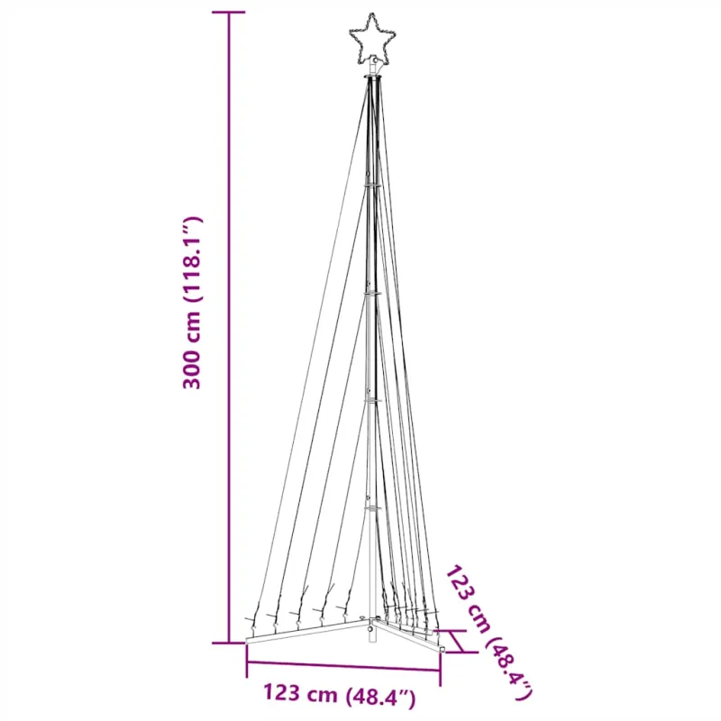 LED Kalėdų eglutė 495 LEDs Šilta Balta 300,5 cm